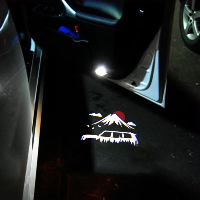 akarin 2 PCS LED Car Door Logo Lights Compatible for Land Cruiser 250 2023-present Courtesy Projector Laser Welcome Light Puddle Lamp Car Accessories (Mount Fuji, for LC250 2023-present) - Image 5